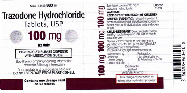 Trazodone Label.